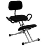 Ergonomic Kneeling Chair with Handles in Black [WL-3439-GG]
