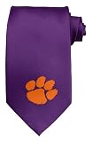 Clemson University Tigers Solid Logo Tie Purple