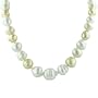 White and Golden South Sea Cultured Pearl Necklace with 14k Yellow Gold Fluted Ball Clasp (11-16mm)