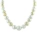 White and Golden South Sea Cultured Pearl Necklace with 14k Yellow Gold Fluted Ball Clasp (11-16mm)