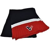 NFL Houston Texans Wide Ribbed Winter Scarf Navy Blue Red White Football Unisex