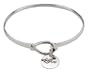 Sterling Silver "Love" Charm Catch Bangle Bracelet