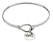 Sterling Silver "Love" Charm Catch Bangle Bracelet