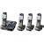 Panasonic KX TG9344T - Cordless phone w/ call waiting caller ID & answering system - DECT - black metallic + 3 additional handset(s)
