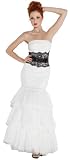 Strapless Prom Dress Tiered Mesh Long Gown With Jeweled Lace