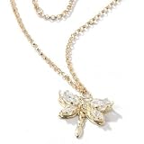14K Gold 9 Cubic Zirconia Dragonfly Anklet w/ 1 Extender