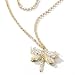 14K Gold 9 Cubic Zirconia Dragonfly Anklet w/ 1 Extender
