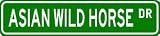 ASIAN WILD HORSE Street Sign ~ Custom Street Sign - Aluminum