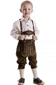 Trachten Kniebund Kinderlederhosen, uriges rehbraun, aus hochwertigem, weichem Rindsleder