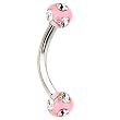 Pink Acrylic Tiffany Gem Eyebrow Ring
