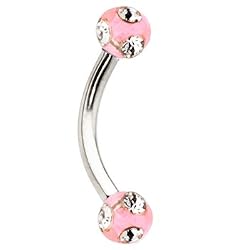 Pink Acrylic Tiffany Gem Eyebrow Ring