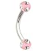 Pink Acrylic Tiffany Gem Eyebrow Ring