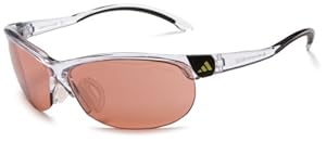 adidas Adizero L Sport Sunglasses,Shiny Transparent and Black Frame/Lst Vario Lens,one size