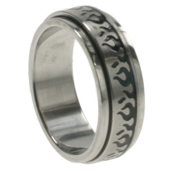 Click here to buy 316L Stainless Steel Ring Spinner Ring. Width: 8mm by ToltecTraders.com.