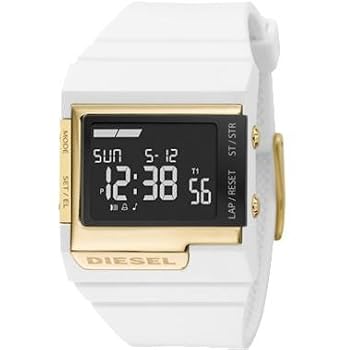 Diesel #DZ7149 Unisex White Polyurethane Chronograph Alarm Digital Watch