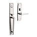 Baldwin 6921.LFD Palm Springs Left Handed Dummy Mortise Full Plate Handleset Tri, Lifetime Polished Nickel