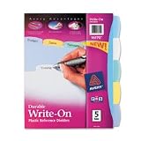 AVE16170 Write-on Dividers,Translucent,5-Tab,8-1/2x11,Multi