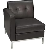 Review Avenue Six  / Avenue Six 211028 Wallstreet Single Armed Chair RAF - Espresso Faux Leather