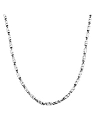 Oxidized Sterling Silver Tube Link Necklace (18 Inch)