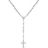 25" Rosary, 5" Extension, Metal Crucifix In Silver