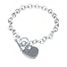 Flawless Sterling Silver Bracelet with Heart Tag and Toggle Clasp(7-7 1/2 inches)