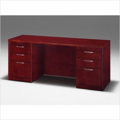 Buy Cheap Reeded Edge DMi Summit 72 in. Wood Kneehole Credenza in Cherry (Flat Pack)