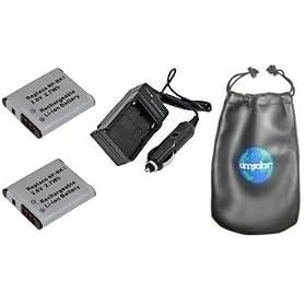 ValuePack (2 Count): Digital Replacement Battery PLUS Mini Battery Travel Charger for Specific Digital Camera and Camcorder Models / Compatible with SONY NP-BK1, Cyber-Shot DSC: S750, S780, S950, S980, W180, W180/S, W190, W190/R, Webbie: HD, MHS-PM1 Charges with Intelligent Charge Technology - Inclu