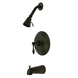 Kingston Brass KB3635AL Restoration Tub and Shower Faucet with Metal Lever Handle, Oil Rubbed Bronze