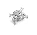 Rhodium Plated CZ Skull Ring
