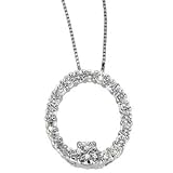 14K White Gold Diamond Circle Pendant - 1.50 Ct.