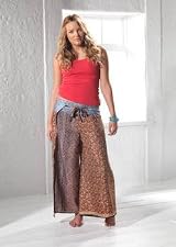Recycled silk sari printed wraparound trouser freesize