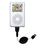 Retractable USB Cable for the Apple iPod Photo (30GB) with Power Hot Sync and Charge capabilities - Gomadic Brand w/ TipExchange Technology