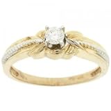 Solid Two Tone Gold Engagement Wedding Ring Diamond