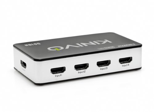 Kinivo 501BN Premium 5 port High speed HDMI switch with IR wireless remote and AC Power adapter - supports 3D, 1080p
