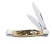 Case Cutlery 077 Case Small Texas Jack Pocket Knife with Chrome Vanadium Blades, Amber Bone
