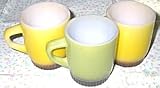 Set of 6 Fire King Rainbow? D Handled Mugs with Gold Rims - Like New!