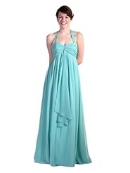 Chiffon Halter Empire   Waistline Draped Beaded Evening Dress/Homecoming Dress/Bridesmaid Dress/Prom Dress/Party Dress  With a Ribbon 