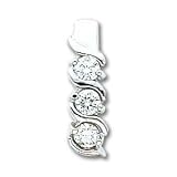 14k White Gold AA Diamond chain slide