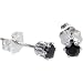 Sterling Silver 3mm Black Cubic Zirconia Stud Earrings
