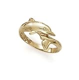 14k Polished Dolphin Ring - Size 7.0