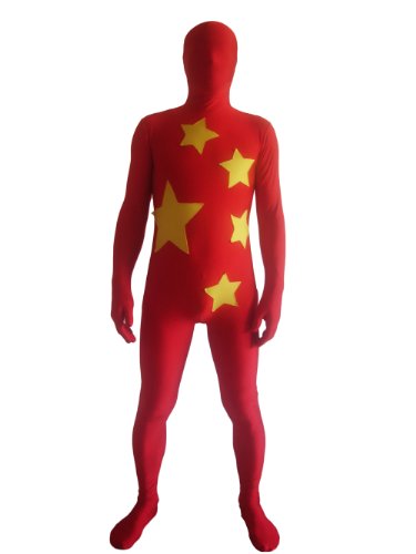  TOMSUIT Lycra Zentai Suit Costume Drapeau (S, Drapeau de la Chine)