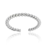 Sterling Silver Rope Design Toe Ring