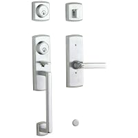 Baldwin 85385.264.2LH Soho Two Point Lock Left Hand Handleset with Soho Lever, Satin Chrome