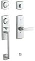 Baldwin 85385.264.2DCL Soho Two Point Lock Left Hand Handleset with Soho Lever, Satin Chrome
