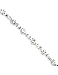 Genuine .925 Sterling Silver Diamond Bracelet 5 Grams . 100% Satisfaction Guaranteed.