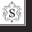 Monogram Black & White Cocktail Napkins - S Monogram Black & White Cocktail Napkins - S