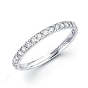 0.38ct Diamond 18k White Gold Wedding Ring Band Matching I (G-H Color, SI2 Clarity)