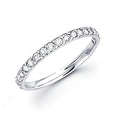 0.38ct Diamond 14k White Gold Wedding Ring Band Matching I