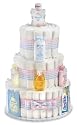 Johnson Ingredients Diaper Cake - Three Tiers New Baby Gift Basket Baby Shower Centerpiece by Peachtree Baby Cakes