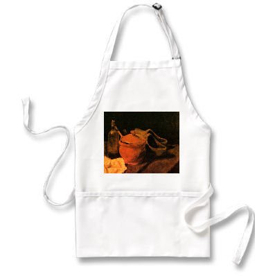 Still Life with Earthenware Bottles and Clogs By Vincent Van Gogh Apron